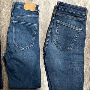 2 pairs of Zara high waisted skinny jeans sz 4